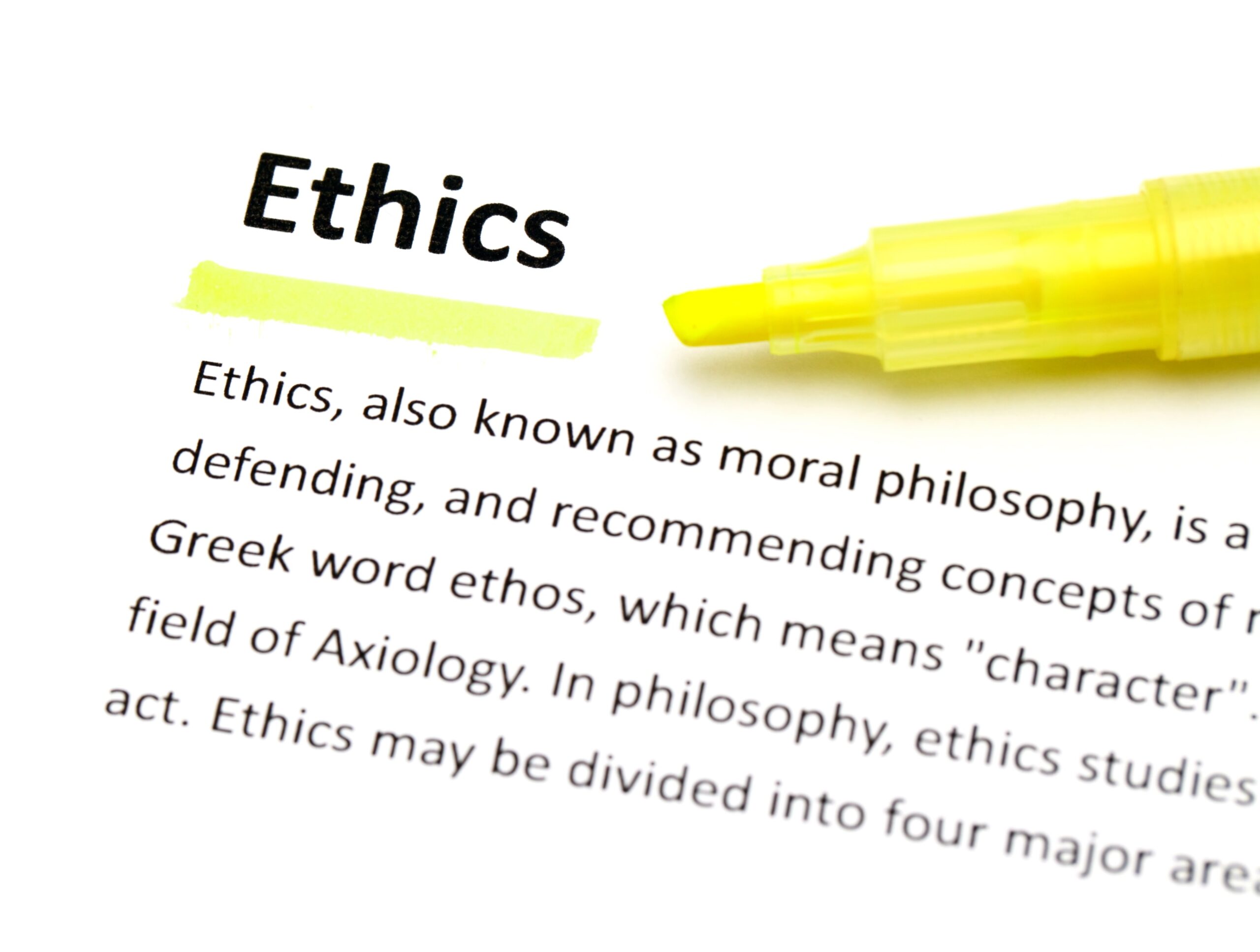 Ethics Definition Highlited